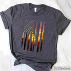 Vintage American Flag Bass Fishing Shirt - Classic USA Patriot Fisherman Gift
