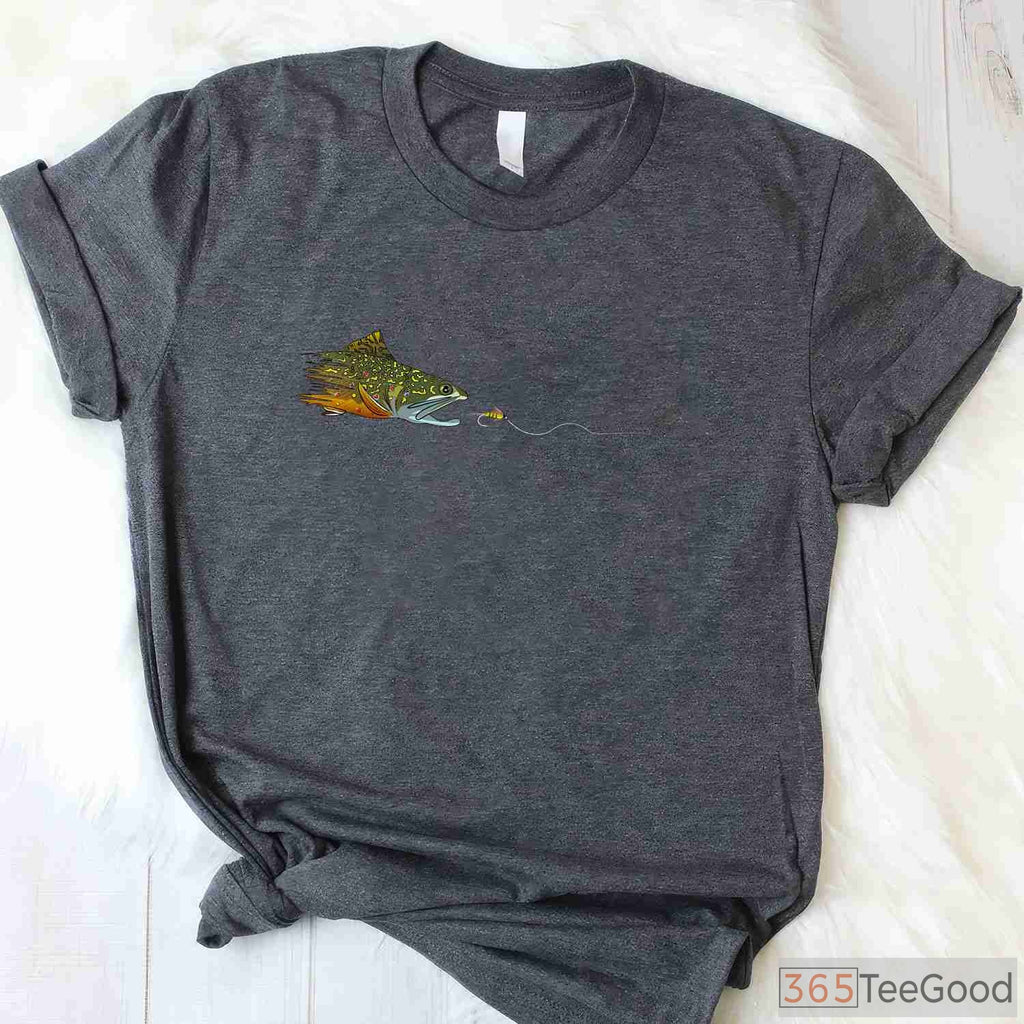Vintage Brook Trout Fly Fishing Shirt - Dry Fly Tying Angler Graphic Tee