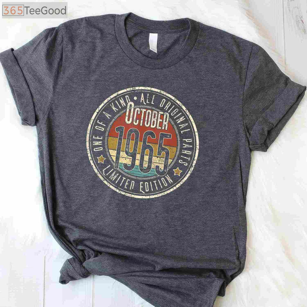 Vintage October 1965 Retro 60th Birthday T-Shirt - Limited Edition 60 Years Old Gift