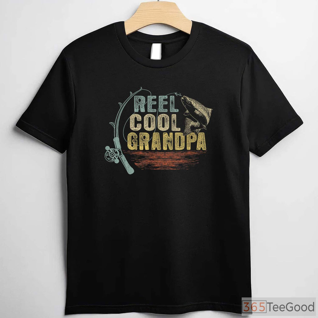 Vintage Reel Cool Grandpa Fishing Shirt, Best Father's Day Fisherman Gift Tee