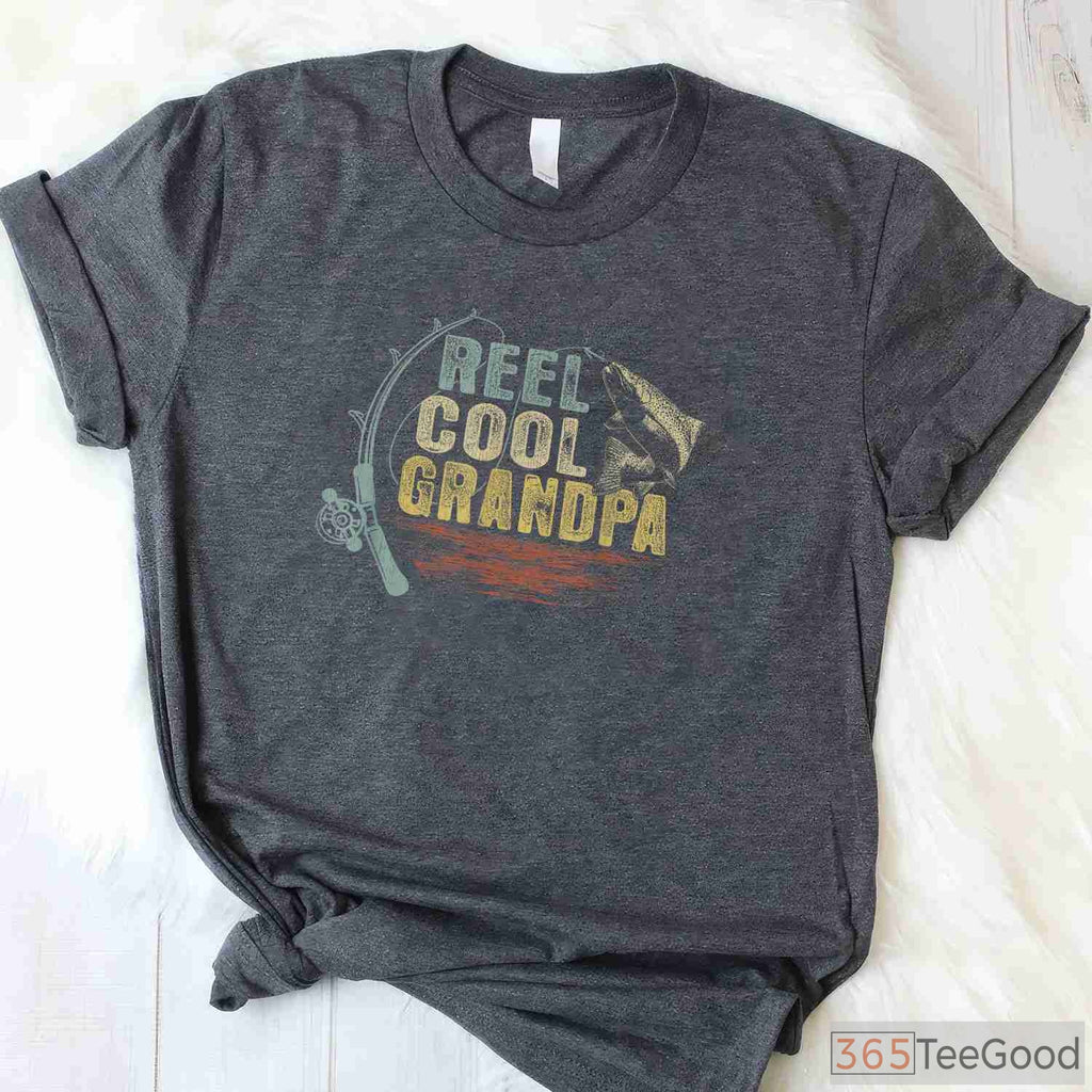 Vintage Reel Cool Grandpa Fishing Shirt, Best Father's Day Fisherman Gift Tee