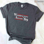 Washington Adams 1789 American Presidents Day T-Shirt First Election US History Gift Shirt