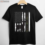 Whitetail Deer Hunting American Flag Apparel, Patriotic Buck Camo Tee