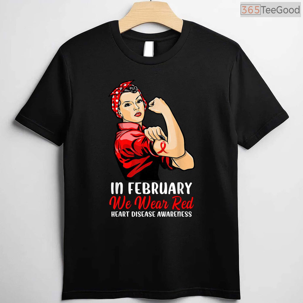 Women's In February We Wear Red Shirt – Heart Disease Awareness V-Neck