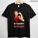 Women's In February We Wear Red Shirt – Heart Disease Awareness V-Neck