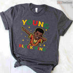 Young King Dabbing T-Shirt African American Boys Cool Kid Gift Black History Month Shirt