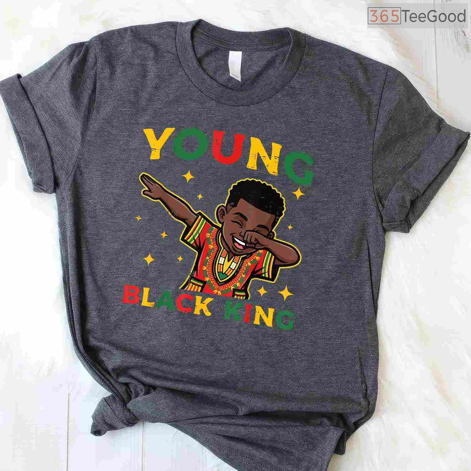 Young King Dabbing T-Shirt African American Boys Cool Kid Gift Black History Month Shirt