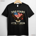 250th Anniversary USA Patriotic Eagle Valentine T-Shirt- Bass Fishing Gifts