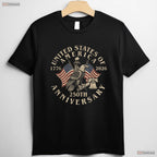 Vintage USA 250th Anniversary Patriotic Valentine T-Shirt Fly Fishing Gifts