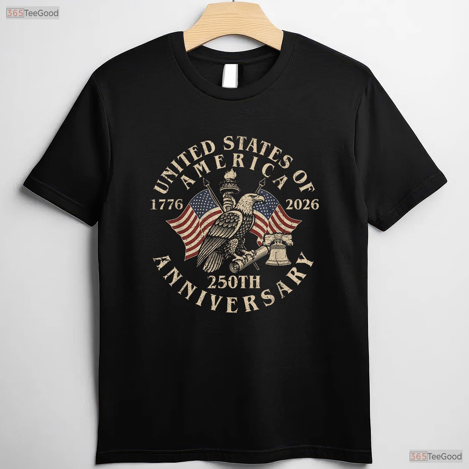 Vintage USA 250th Anniversary Patriotic Valentine T-Shirt Fly Fishing Gifts