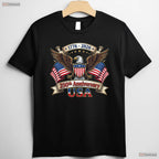 250 Years American 4th of July Valentine T-Shirt- Inshore Fishing Apparel Men