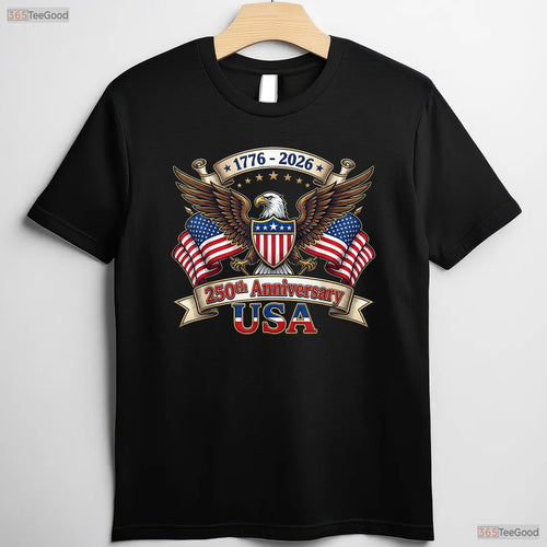 250 Years American 4th of July Valentine T-Shirt- Inshore Fishing Apparel Men