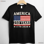 America 250 Years 4th of July USA Flag Valentine T-Shirt Kayak Fishing Gear