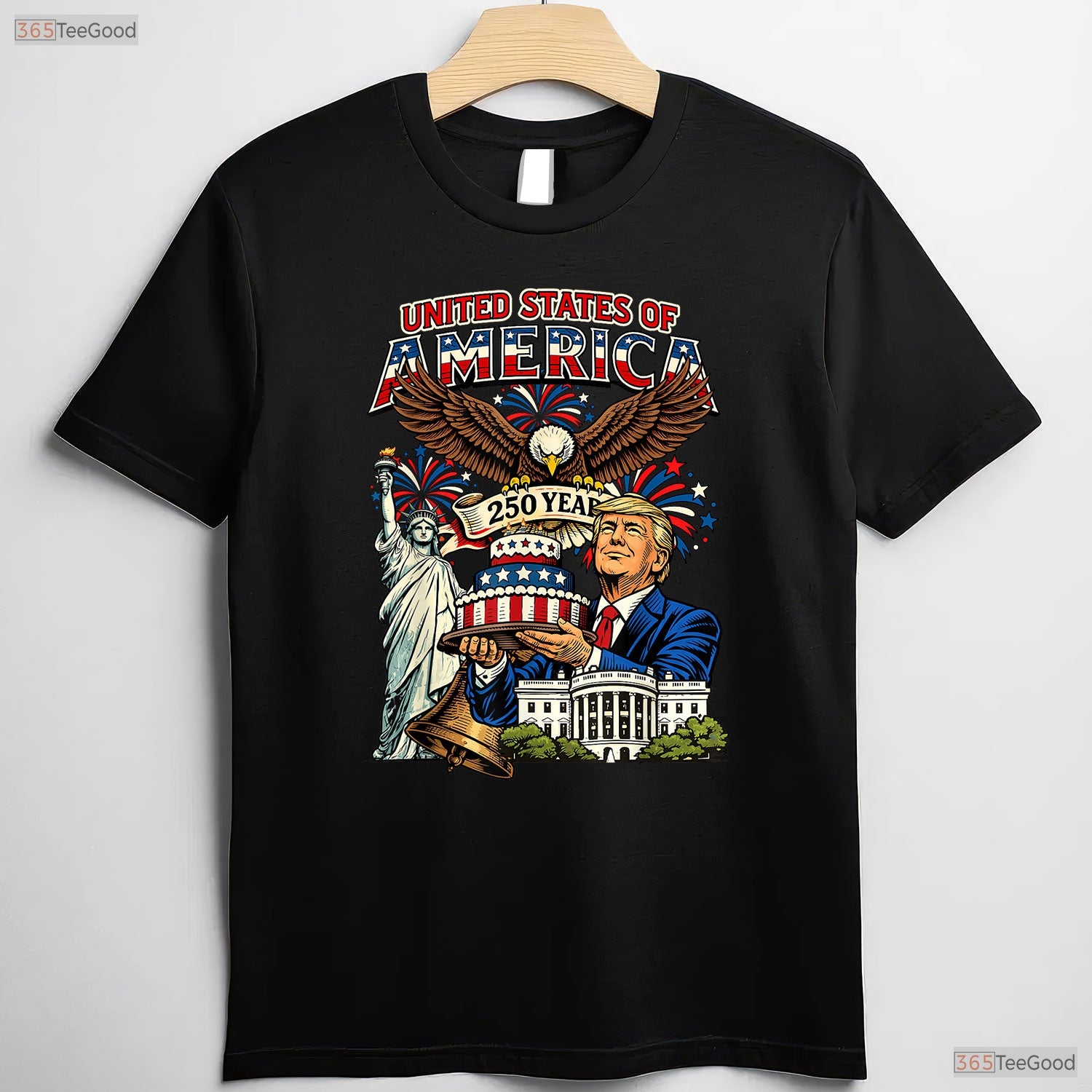 Trump 250th Birthday America 4th of July Valentine T-Shirt Fly Fishing Tees
