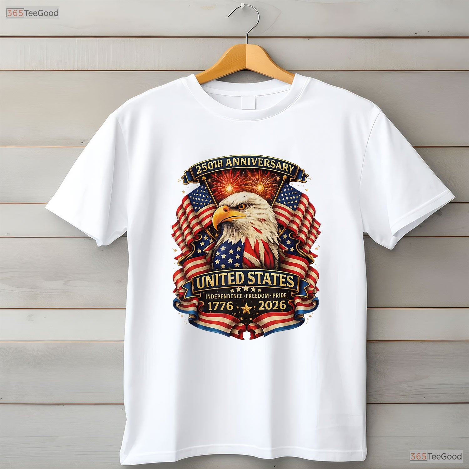 USA Independence 250th Patriotic Eagle Valentine T-Shirt For Bass Fishing