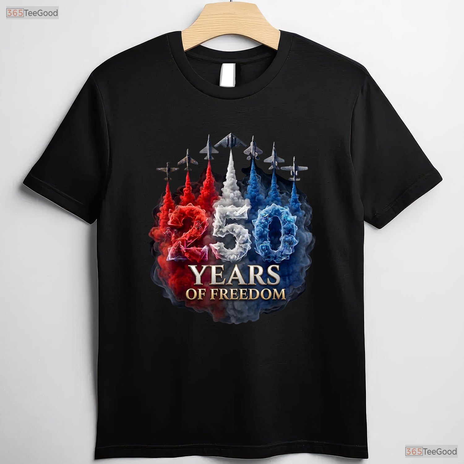 250 Years Freedom 4th of July USA Valentine T-Shirt Ice Fishing Apparel Men