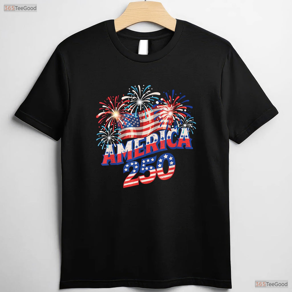 250 Years America Independence Freedom Valentine T-Shirt Saltwater Fishing