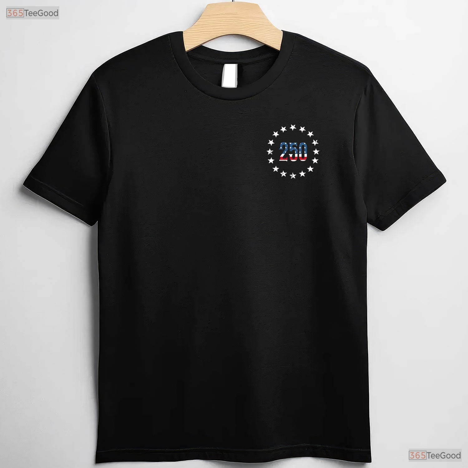 250 USA Flag Stars Pocket 250th Anniversary Valentine T-Shirt Walleye Fishing