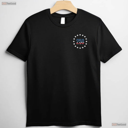 250 USA Flag Stars Pocket 250th Anniversary Valentine T-Shirt Walleye Fishing