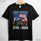 250 Years American 1776 2026 4th of July Valentine T-Shirt Marlin Fishing