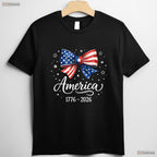 250th Anniversary USA Coquette Bow Valentine Shirt For Kayak Fishing Women