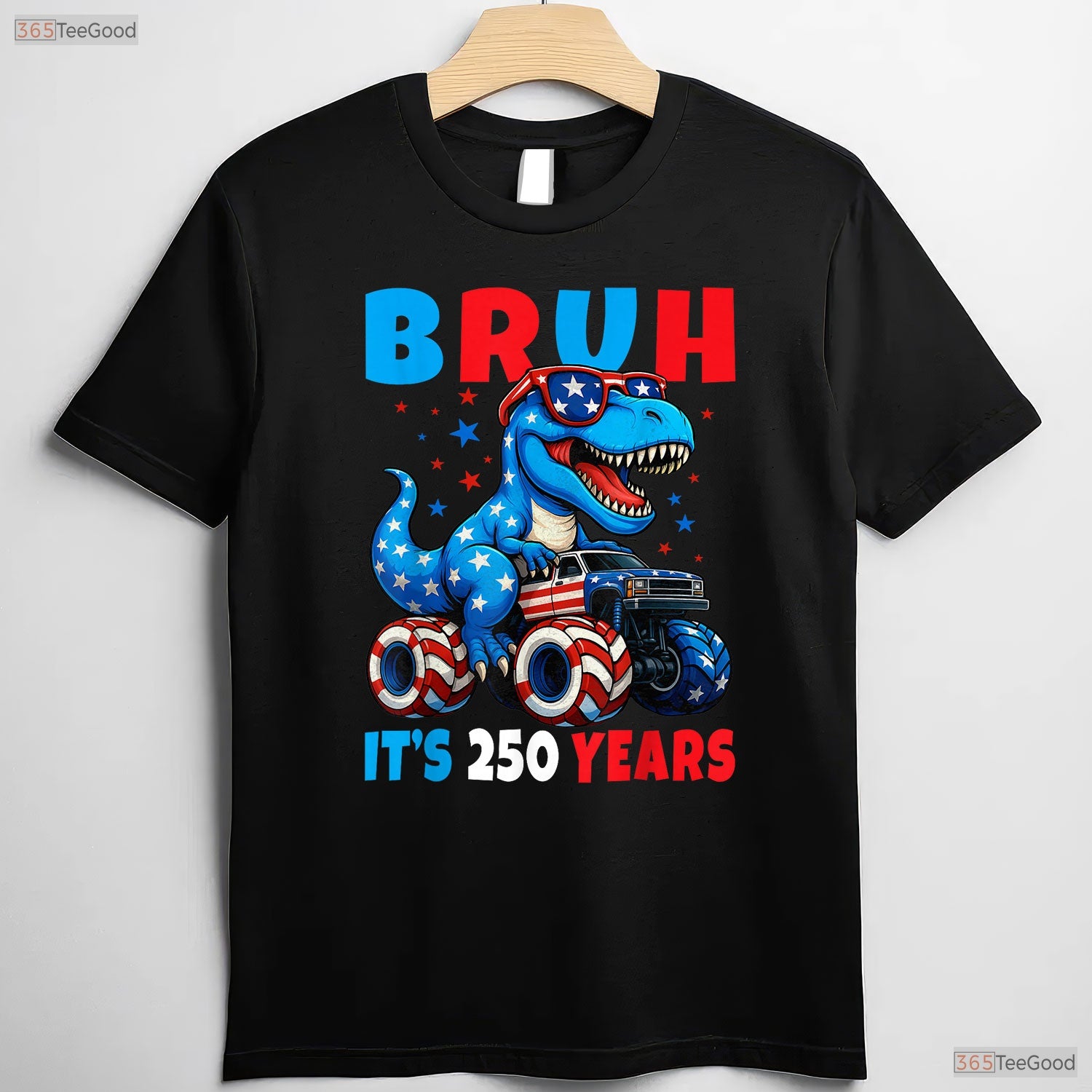 Kids 250th Anniversary Dino 2026 USA Valentine T-Shirt Inshore Fishing Men