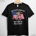 One Nation Under God 250 Years USA Valentine Shirt Surf Fishing Apparel Men