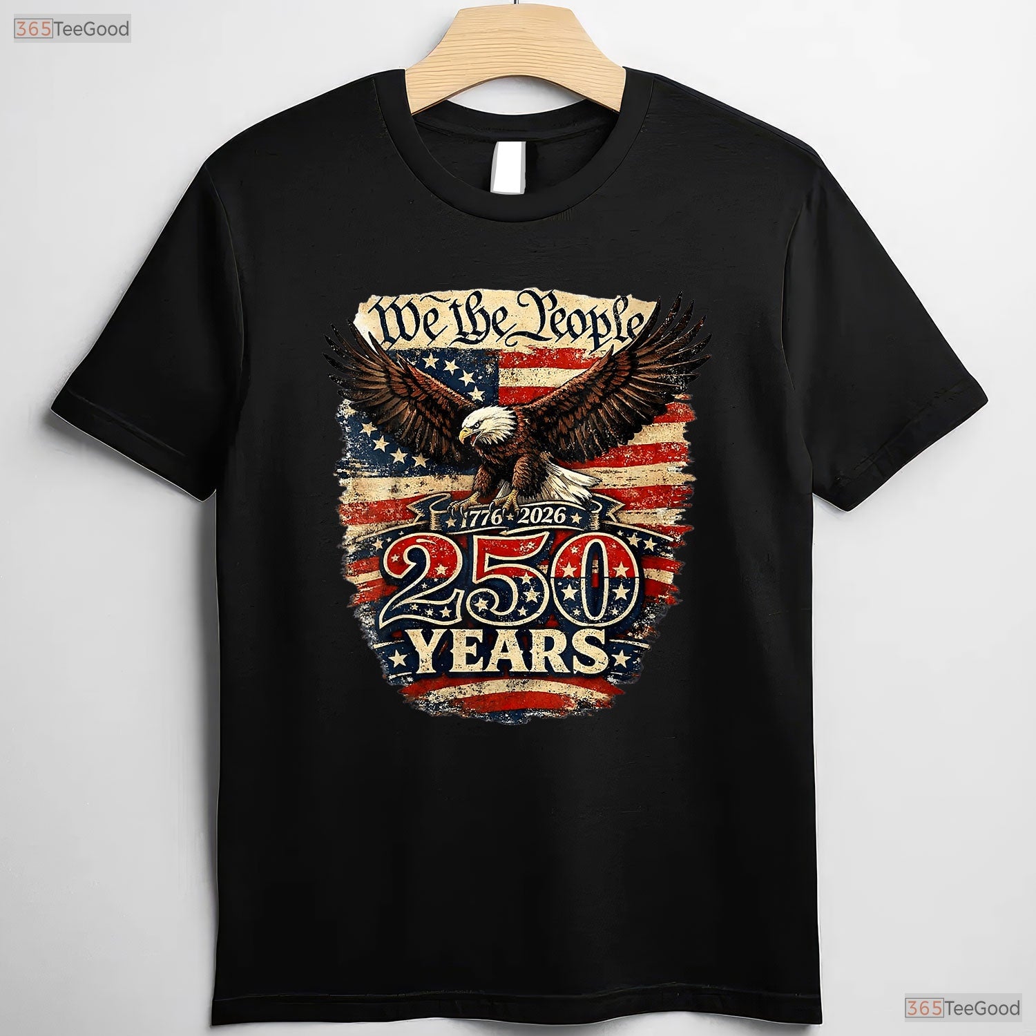 250th Anniversary USA Patriotic Eagle Valentine T-Shirt Ice Fishing Apparel