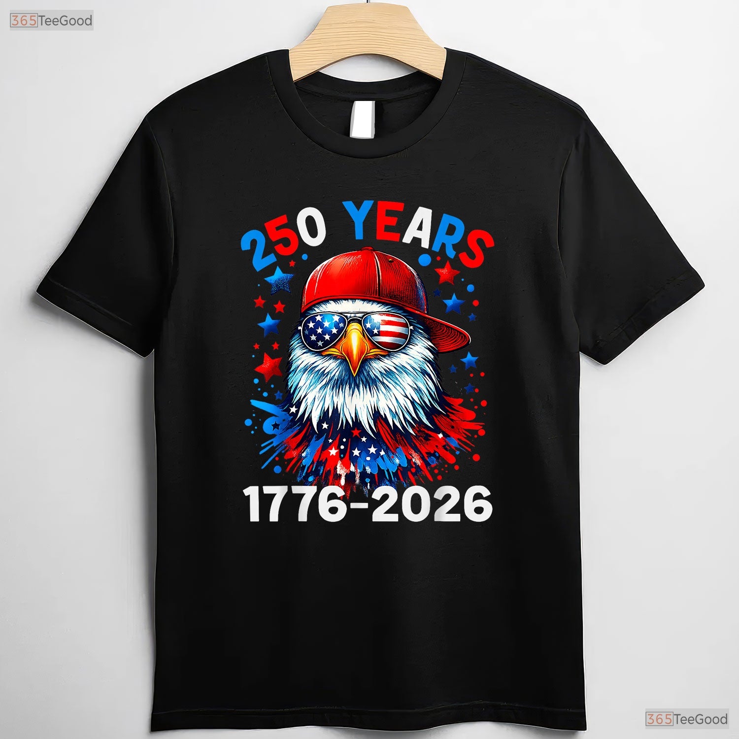 250 Years Anniversary Eagle 4th of July Valentine T-Shirt Trout Fishing Gear