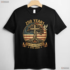 250 Years Faith Freedom USA Anniversary Valentine T-Shirt Deep Sea Fishing