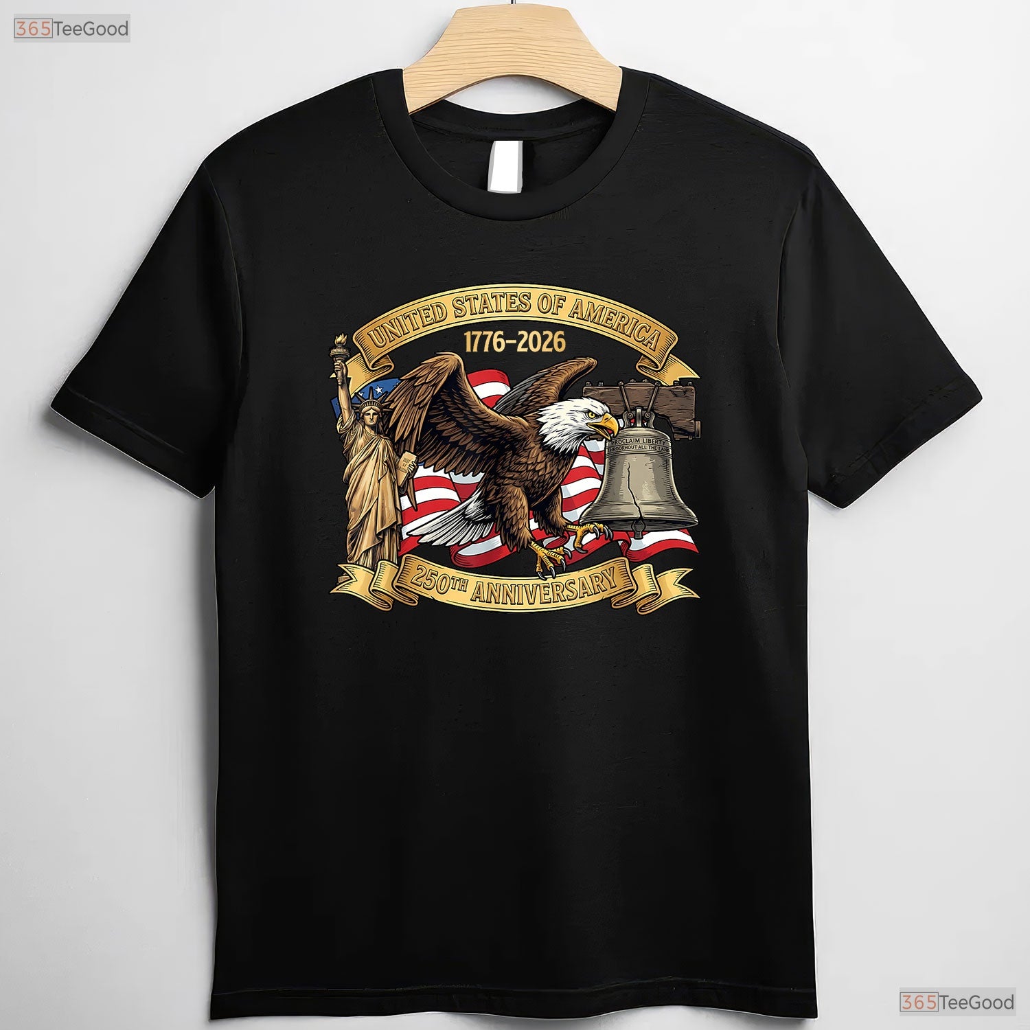 250th American Flag Patriotic Valentine T-Shirt- Saltwater Fishing Clothing
