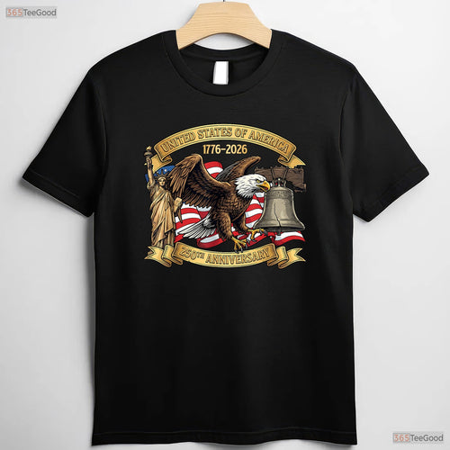 250th American Flag Patriotic Valentine T-Shirt- Saltwater Fishing Clothing