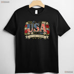USA 250 Years Freedom Rose Vintage Valentine T-Shirt Crappie Fishing Shirts