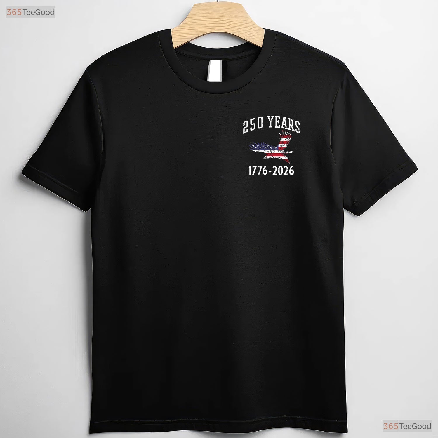 250 Years US Flag Valentine T-Shirt- American Lake Fishing Clothes For Men