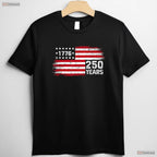 250 Years Vintage 1776 Anniversary Valentine T-Shirt Bass Fishing Tackle Men