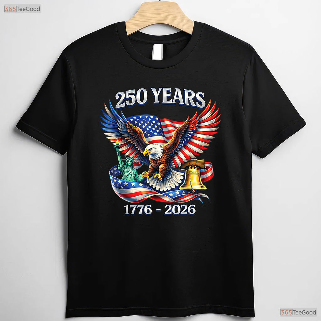 250 Years America Independence Freedom Valentine T-Shirt River Fishing Wear