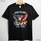 250 Years America Independence Freedom Valentine T-Shirt River Fishing Wear