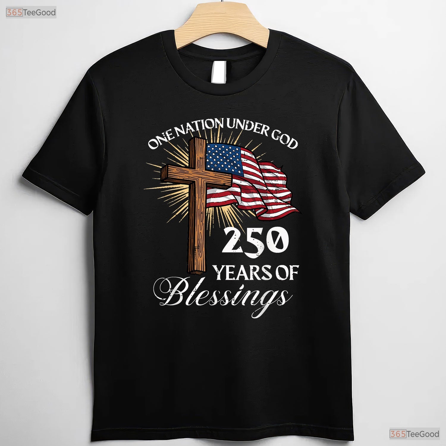 One Nation Under God 250 Years USA Valentine T-Shirt- Carp Fishing Outfits