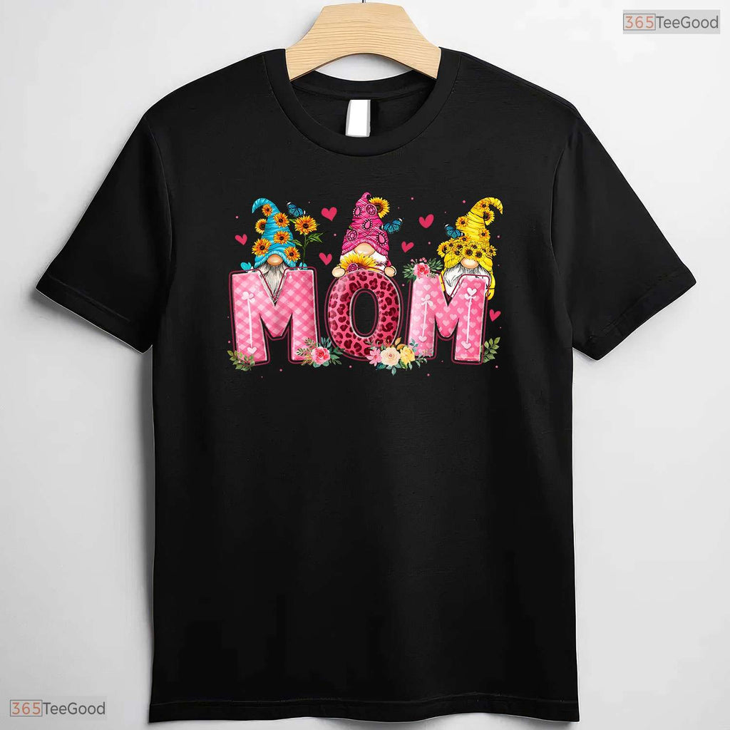 Cute Mom Gnomes Floral Shirt Mothers Day Mom Daughter Women T-Shirt Gift Idea