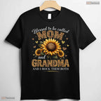 Blessed To Be Called Mom And Grandma Shirt I Rock Them Both Floral T-Shirt