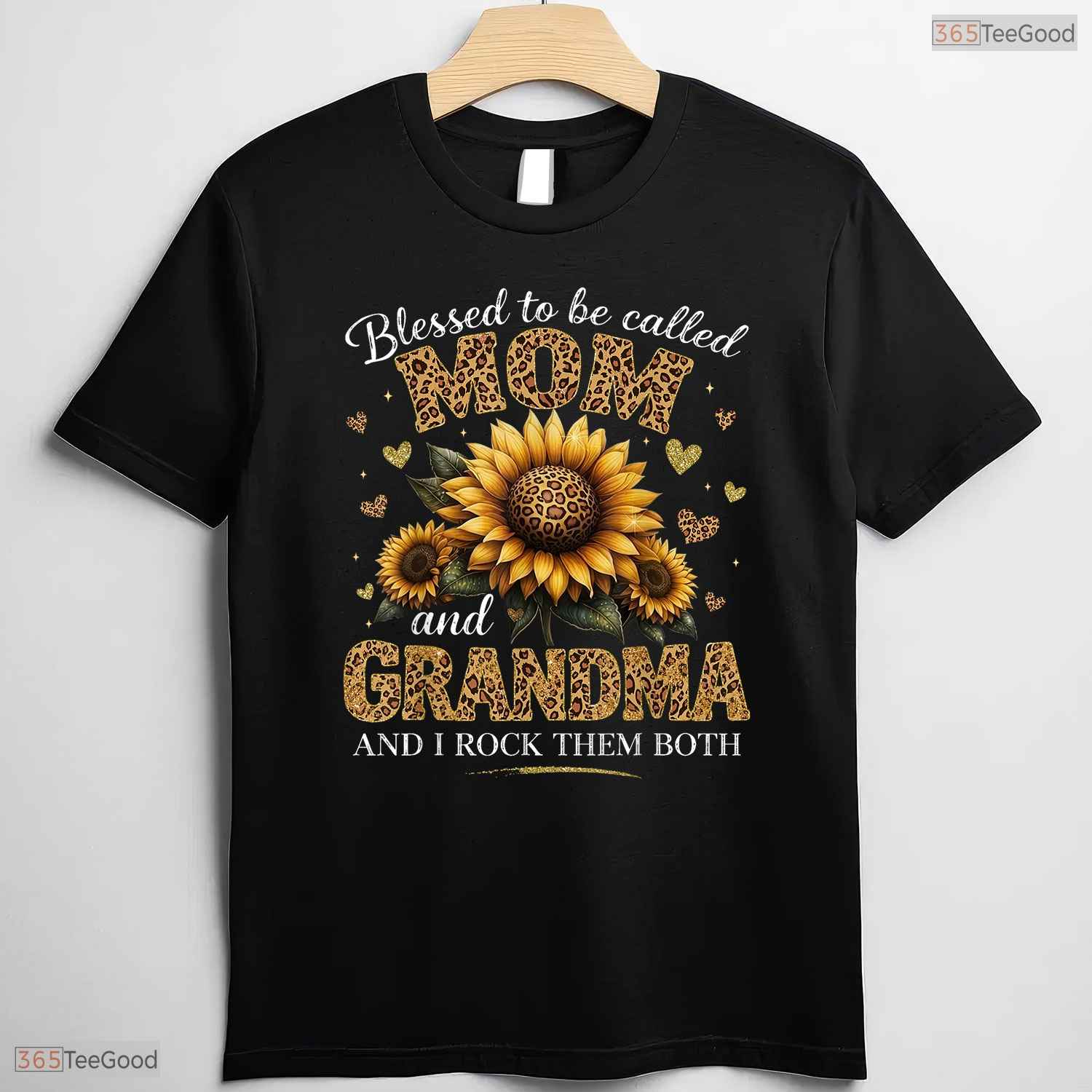 Blessed To Be Called Mom And Grandma Shirt I Rock Them Both Floral T-Shirt
