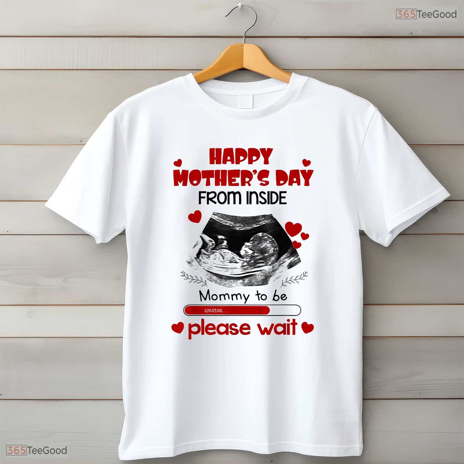 Happy Mothers Day From Inside Shirt Mommy To Be Please Wait T-Shirt Gift Idea
