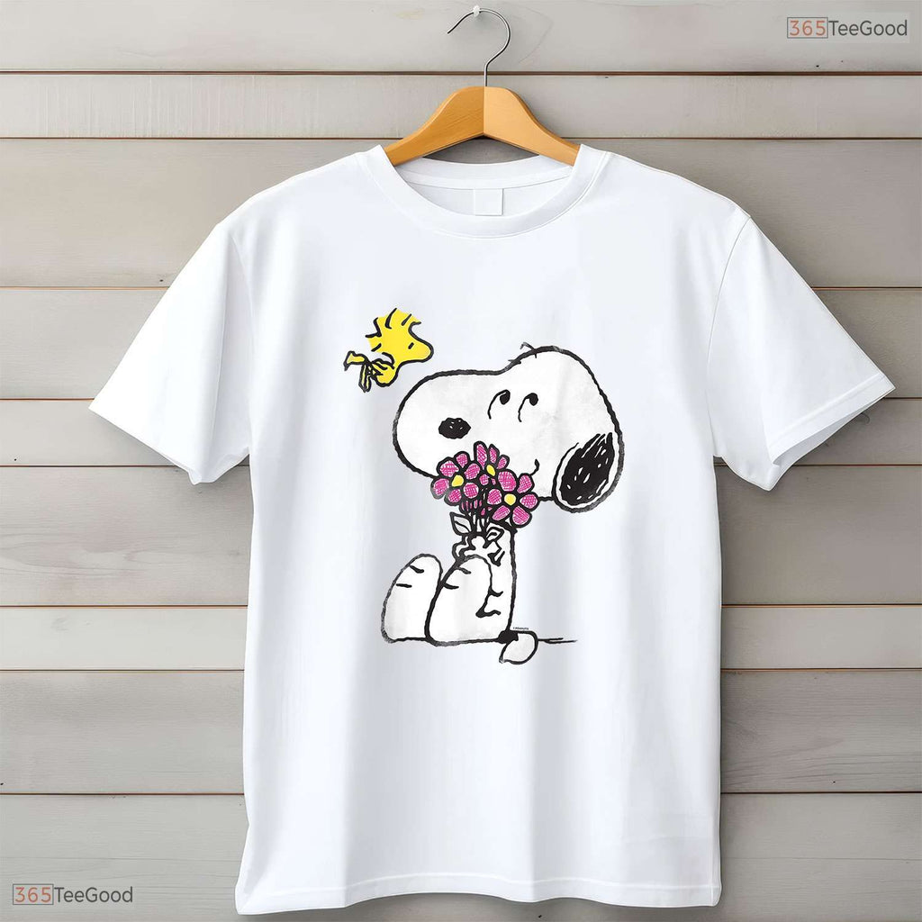 Cute Cartoon Dog Mothers Love Floral Puppy Mama Mothers Day T-Shirt For Women