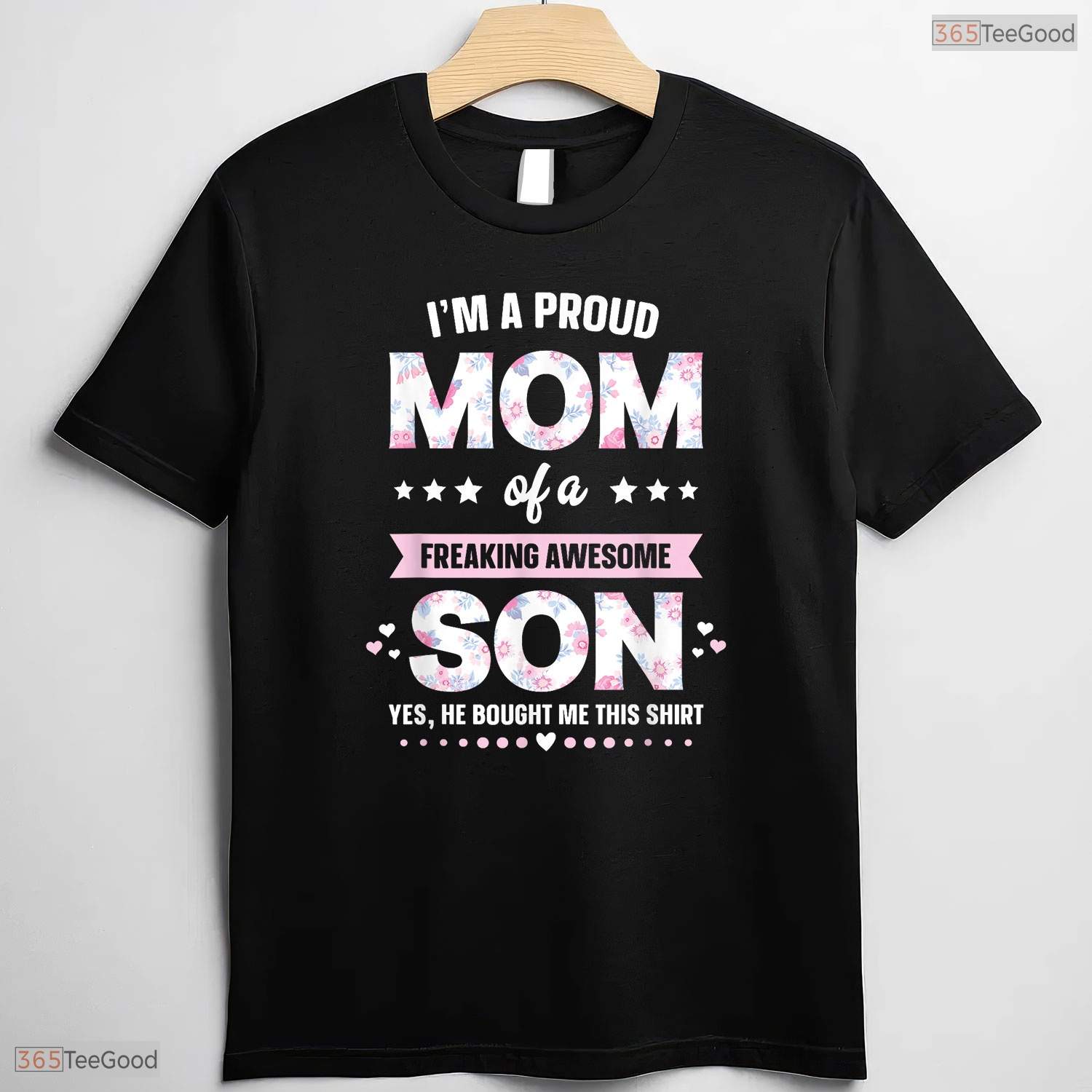 Proud Mom Gift From Son Funny Mothers Day Boy Mom T-Shirt Present For Women