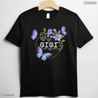 Cute Gigi Butterfly Floral Gigi Grandma Womens Gift Mothers Day T-Shirt Present