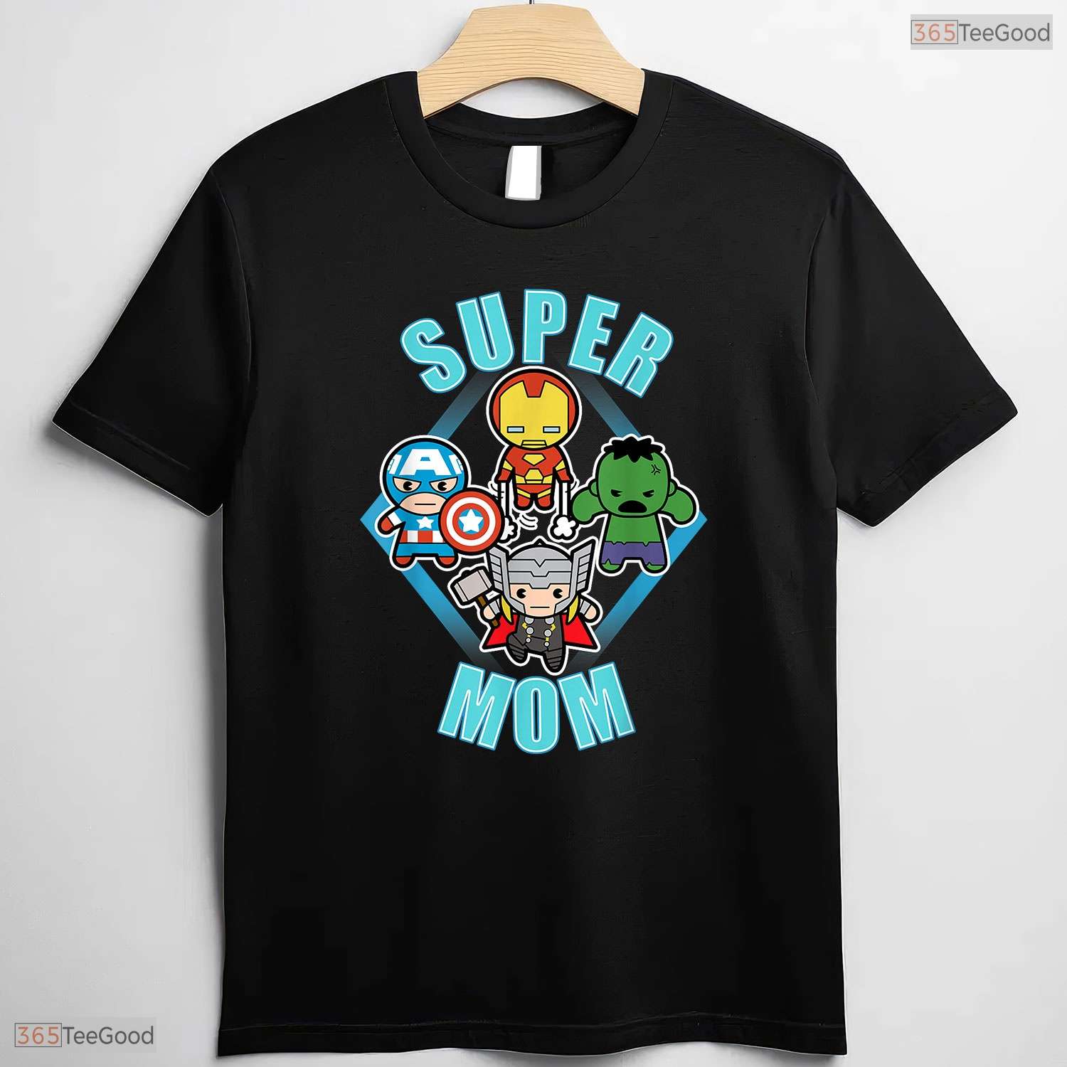 Kawaii Superhero Mom Shirt Comic Style Superhero Mom Mothers Day T-Shirt Idea