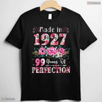Made In 1927 Vintage Style Women 99th Birthday Mothers Day T-Shirt Gift Idea