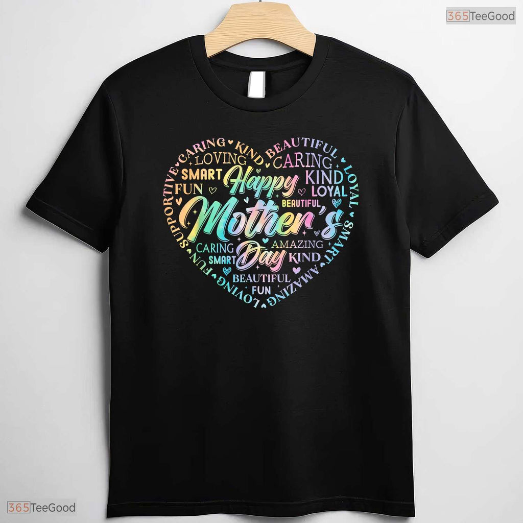 Tie Dye Heart Mothers Day Shirt Cute Mom And Grandma Mothers Day T-Shirt Gift