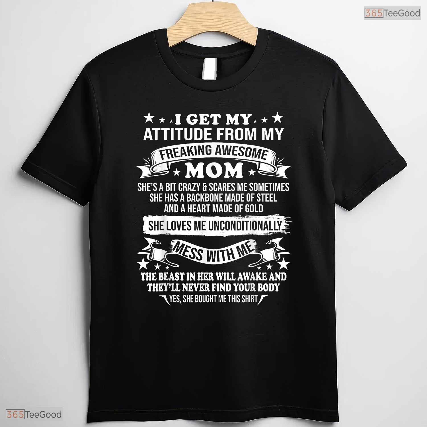 I Get My Attitude From My Mom Funny Daughter Mothers Day T-Shirt Presents