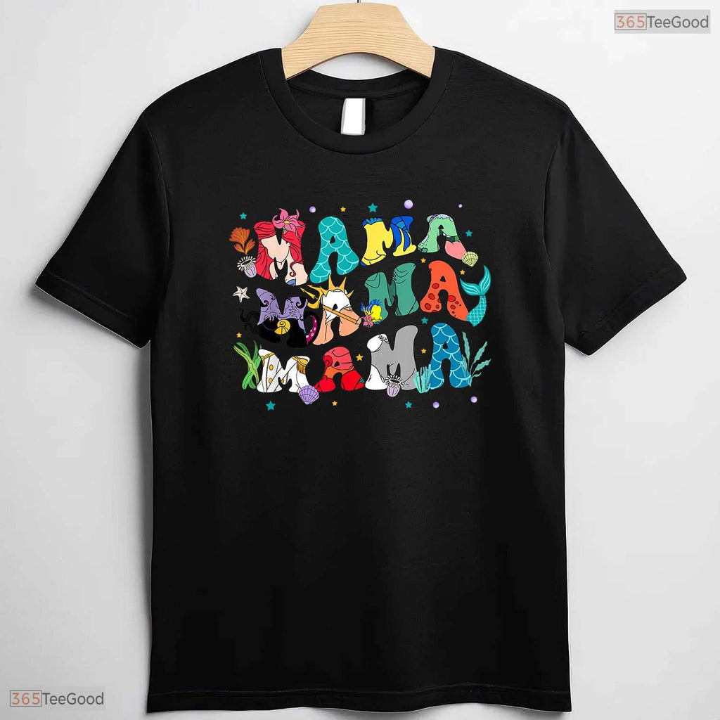 Mama Mermaid Mothers Day T-Shirt Cute Mommy Beach Vacation Gift For Women